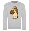 Свитшот Сова мультфільм Серый меланж фото