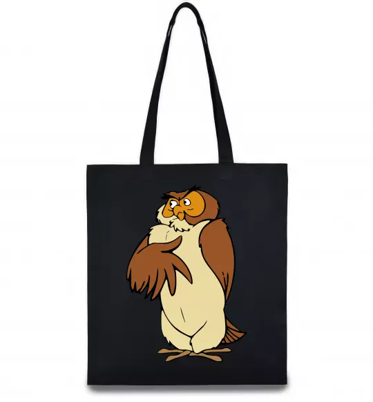 Эко-сумка Сова мультфільм Черный фото