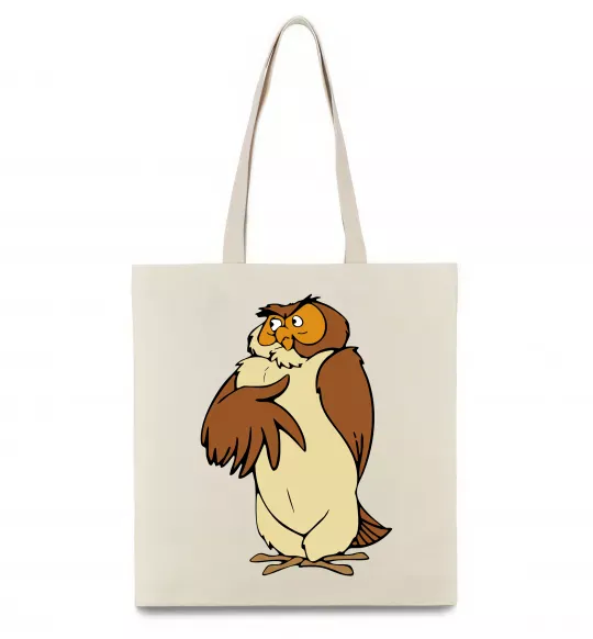 Эко-сумка Сова мультфільм Бежевый фото