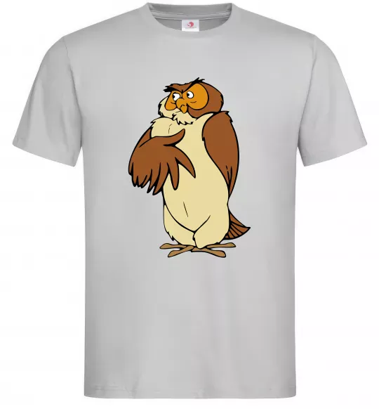 Мужская футболка Сова мультфільм Серый фото