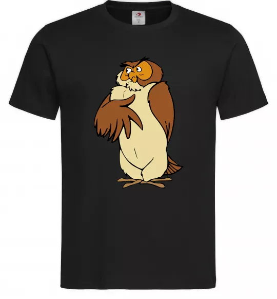 Мужская футболка Сова мультфільм Черный фото