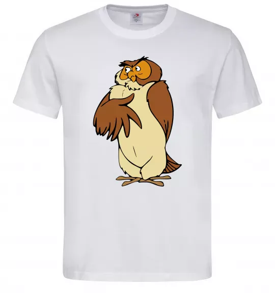 Мужская футболка Сова мультфільм Белый фото