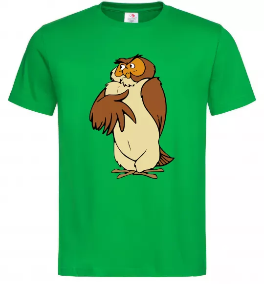 Мужская футболка Сова мультфільм Зеленый фото