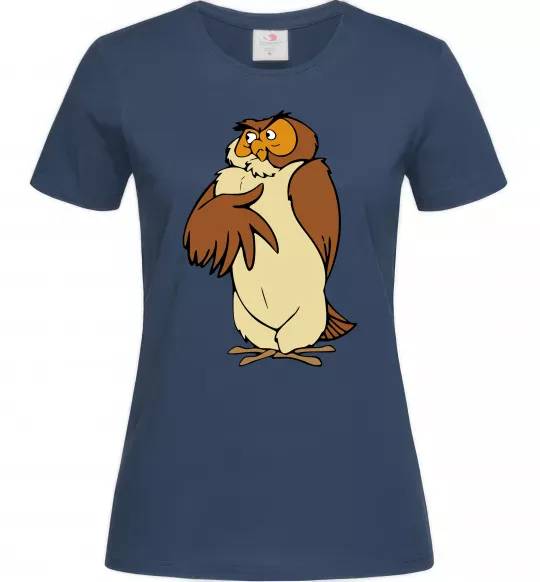 Жіноча футболка Сова мультфільм Темно-синій фото