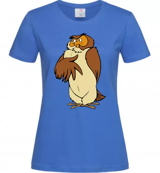 Жіноча футболка Сова мультфільм Яскраво-синій фото