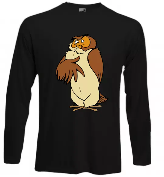 Лонгслив Сова мультфільм Черный фото