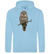 Мужская толстовка (худи) Сова на гілці Голубой фото