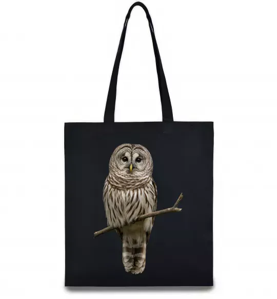 Эко-сумка Сова на гілці Черный фото