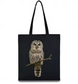 Эко-сумка Сова на гілці Черный фото