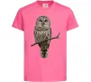 Детская футболка Сова на гілці Ярко-розовый фото