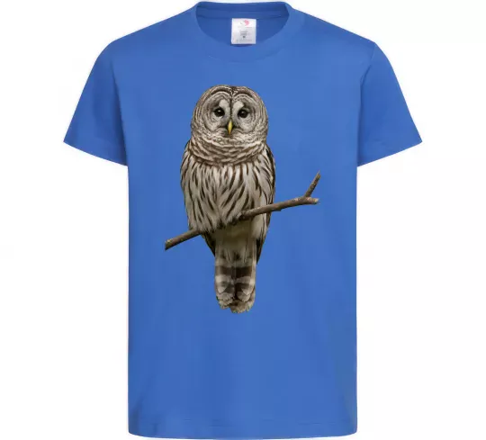 Детская футболка Сова на гілці Ярко-синий фото