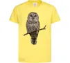 Детская футболка Сова на гілці Лимонный фото