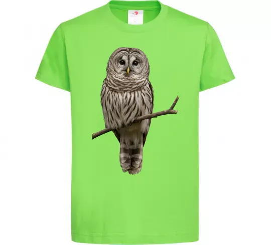 Детская футболка Сова на гілці Лаймовый фото