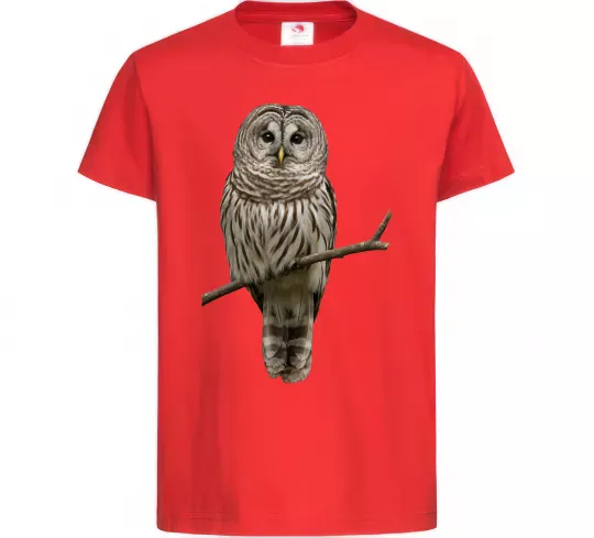 Детская футболка Сова на гілці Красный фото