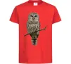 Детская футболка Сова на гілці Красный фото