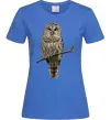 Женская футболка Сова на гілці Ярко-синий фото