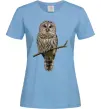 Женская футболка Сова на гілці Голубой фото