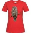 Женская футболка Сова на гілці Красный фото