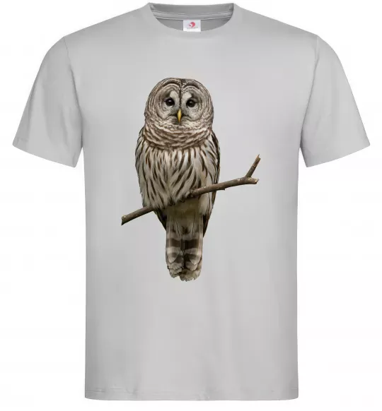Чоловіча футболка Сова на гілці Сірий фото