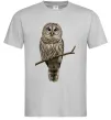 Чоловіча футболка Сова на гілці Сірий фото