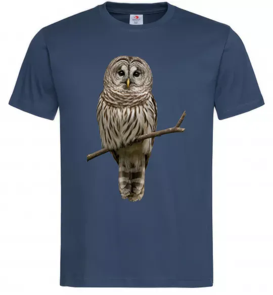 Чоловіча футболка Сова на гілці Темно-синій фото