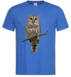 Чоловіча футболка Сова на гілці Яскраво-синій фото