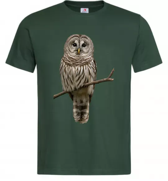 Чоловіча футболка Сова на гілці Темно-зелений фото