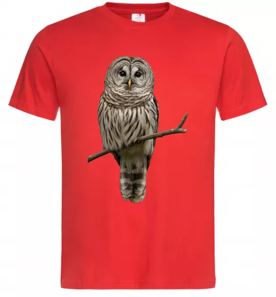 Чоловіча футболка Сова на гілці Червоний фото
