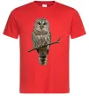 Чоловіча футболка Сова на гілці Червоний фото