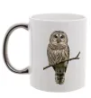 Чашка с цветной ручкой Сова на гілці Серебро фото