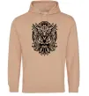 Мужская толстовка (худи) Сова орнамент Песочный Мужская толстовка (худи) Сова орнамент Песочный фото