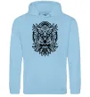 Мужская толстовка (худи) Сова орнамент Голубой фото