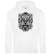 Жіноча толстовка (худі) Сова орнамент Білий фото