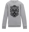 Детский Свитшот Сова орнамент Серый меланж фото