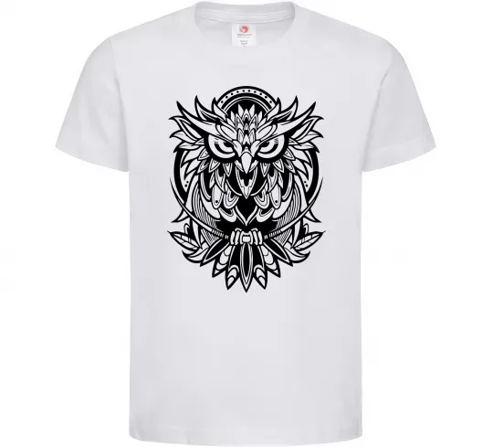 Дитяча футболка Сова орнамент Білий фото