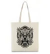 Еко-сумка Сова орнамент Бежевий фото