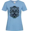 Жіноча футболка Сова орнамент Блакитний фото