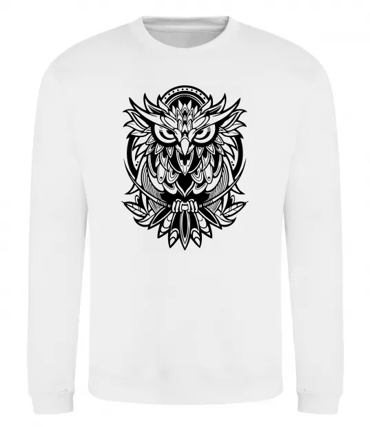 Свитшот Сова орнамент Белый фото