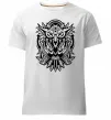 Мужская премиум футболка Сова орнамент Белый фото