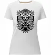 Женская премиум футболка Сова орнамент Белый фото