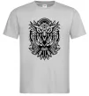 Мужская футболка Сова орнамент Серый фото