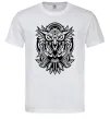 Мужская футболка Сова орнамент Белый фото