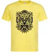 Мужская футболка Сова орнамент Лимонный фото
