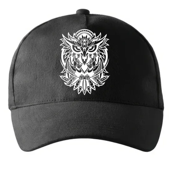 Кепка Сова орнамент Черный фото