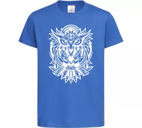 Дитяча футболка Сова орнамент Яскраво-синій фото