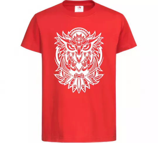 Дитяча футболка Сова орнамент Червоний фото