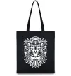 Еко-сумка Сова орнамент Чорний фото