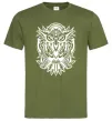 Мужская футболка Сова орнамент Оливковый фото