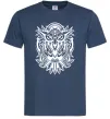 Мужская футболка Сова орнамент Темно-синий фото