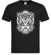 Мужская футболка Сова орнамент Черный фото